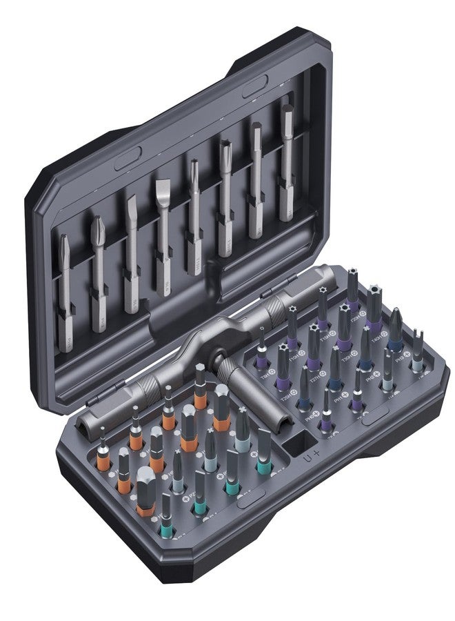 امير مجموعة مفكات براغي AMIR 42 في 1، مجموعة مفكات براغي مغناطيسية مع 40 قطعة متعددة الرؤوس، مجموعة أدوات إصلاح DIY مع مقبض T بسقاطة، مجموعة مفكات براغي للأدوات والدراجات والإصلاح الإلكتروني - Image 1