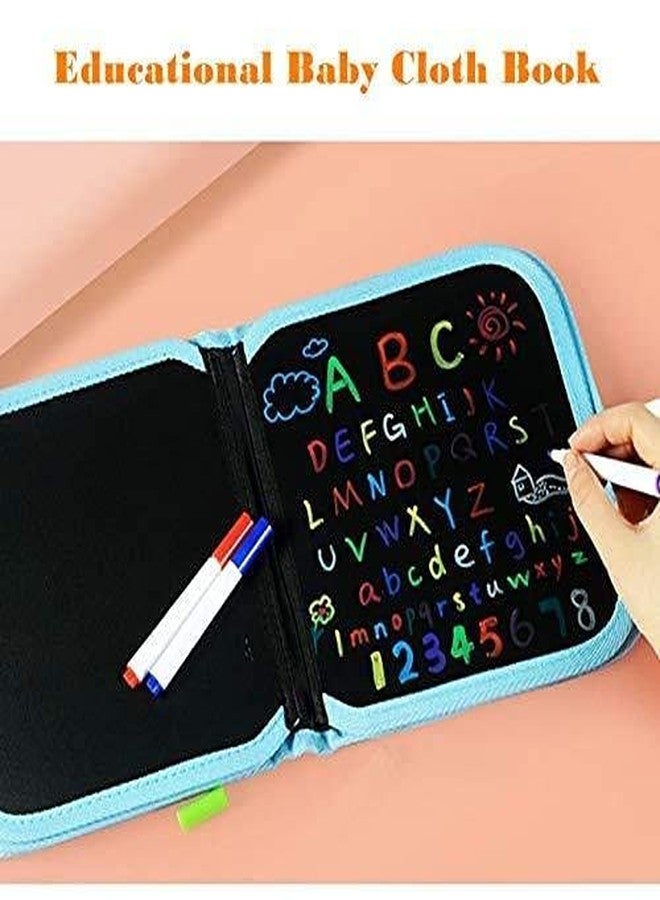 MANOGYAM Polyvinyl Chloride Kids Erasable Doodle Book | Art Book | Drawing Book | Reusable Drawing Pads With 12 Watercolor Pens | Portable Drawing Toy Books Gifts For Kids (Sky Blue) - Image 4