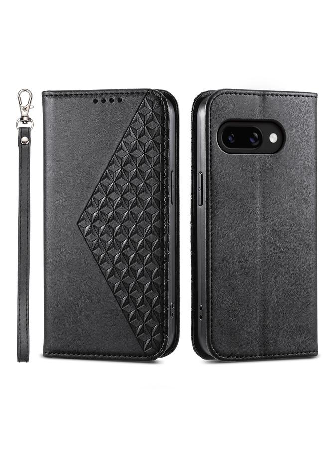 S-TOP Case For Google Pixel 9a Cubic Grid Calf Texture Magnetic Leather Phone Case - Image 1