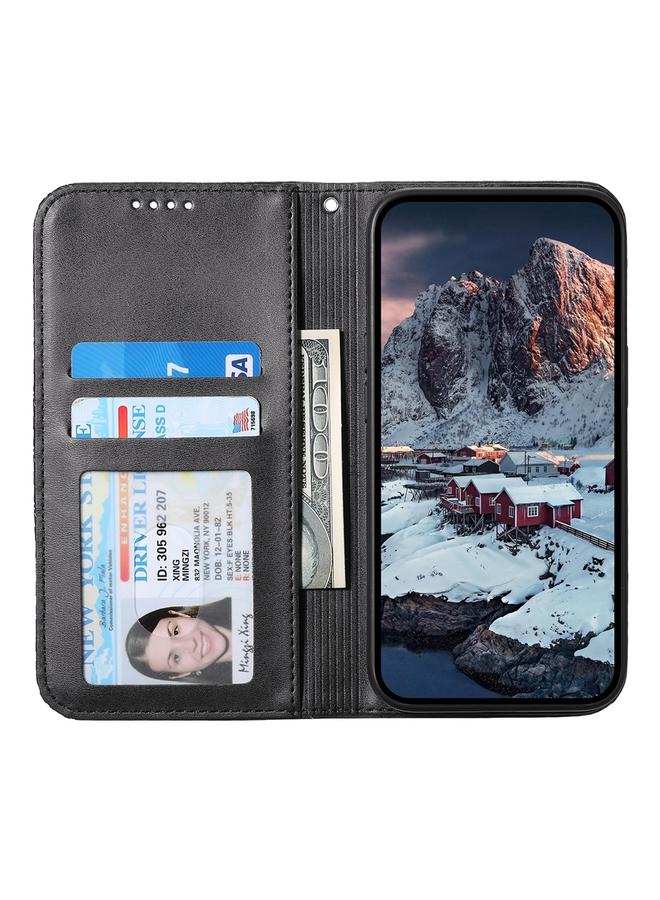 S-TOP Case For Google Pixel 9a Cubic Grid Calf Texture Magnetic Leather Phone Case - Image 4