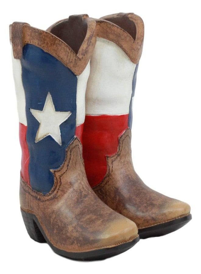 إيبروس جيفت طقم هزازات ملح وفلفل بتصميم رعاة البقر الغربيين من إيبروس، مزين بعلم تكساس وحذاء، مع حامل عرض راتنجي مزخرف وهزازات زجاجية، ديكور مطبخ من خطوتين للتوابل - Image 2