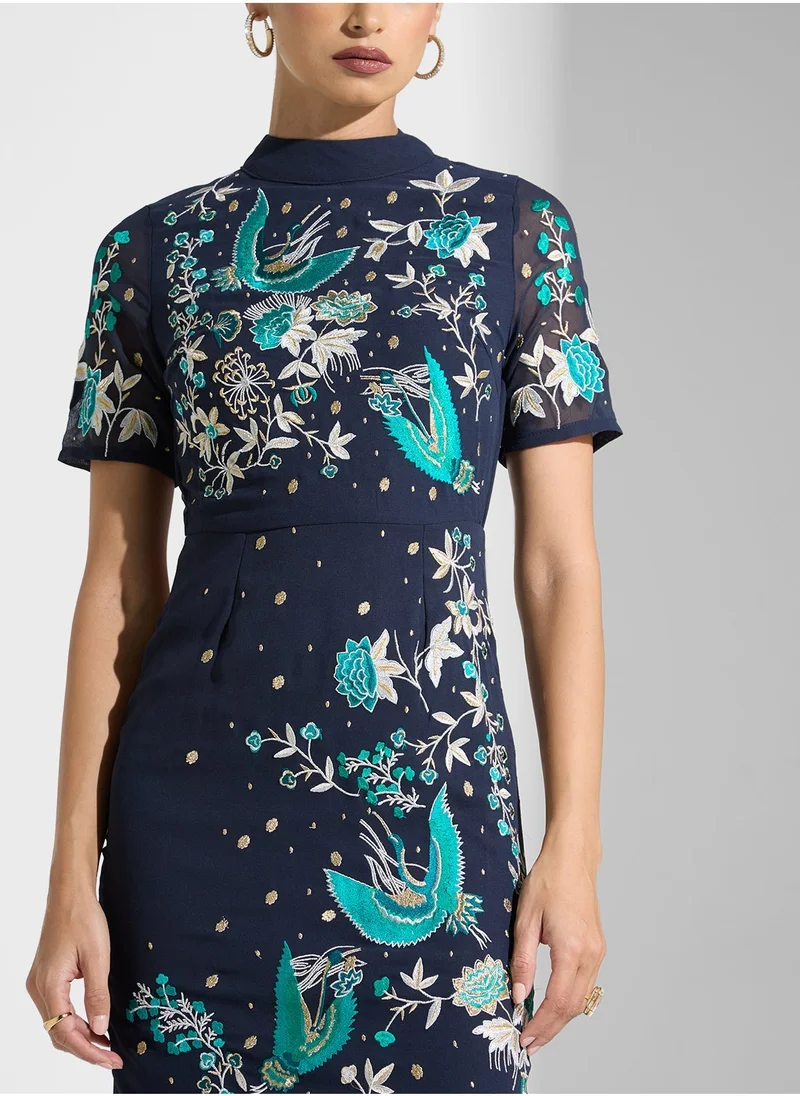 Frock and Frill Embellished Midi Dress