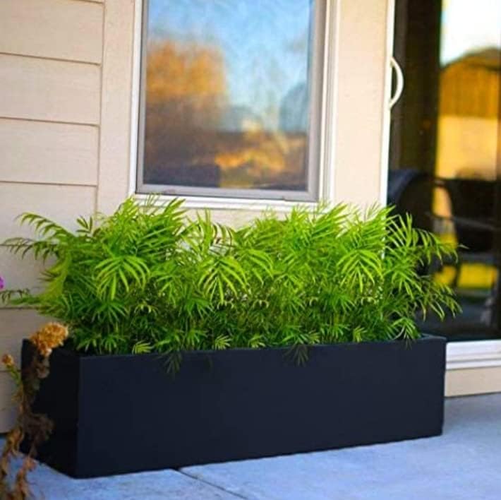 Lavish Craft Plant Store Modern Rectangle Planter Box - 20" Metal Planter Ideal for Long Succulents | Rectangular Table or Window Sill Planters for Indoor Use (White) - Image 5