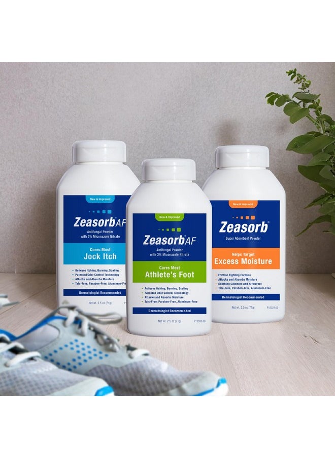 Zeasorb - Super Absorbent Antifungal Treatment Powder For Jock Itch, Dermatologist Recommended, Attacks & Absorbs Moisture, Patented Odor Control Technology, With Bentonite Clay And Aloe, 2.5 Oz Bottle - Image 1
