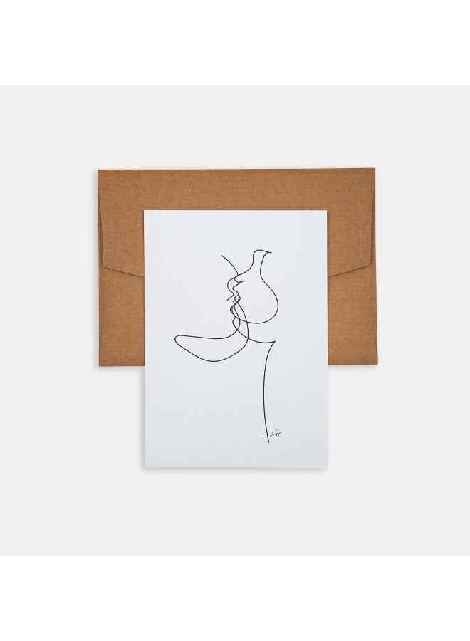 PK Design Mini Poster Line Drawings Kissing Couple - Image 1