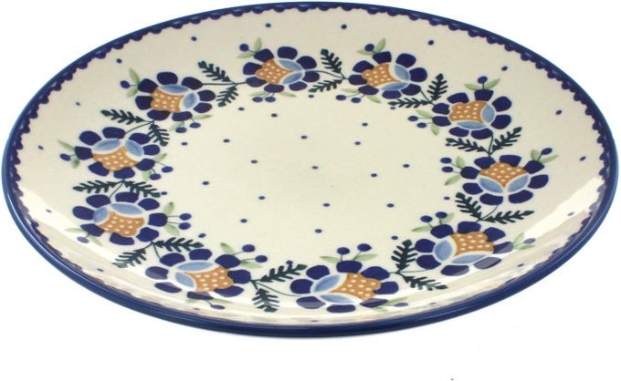 BLUE ROSE POLISH POTTERY SUNFLOWER DINNER PLATE