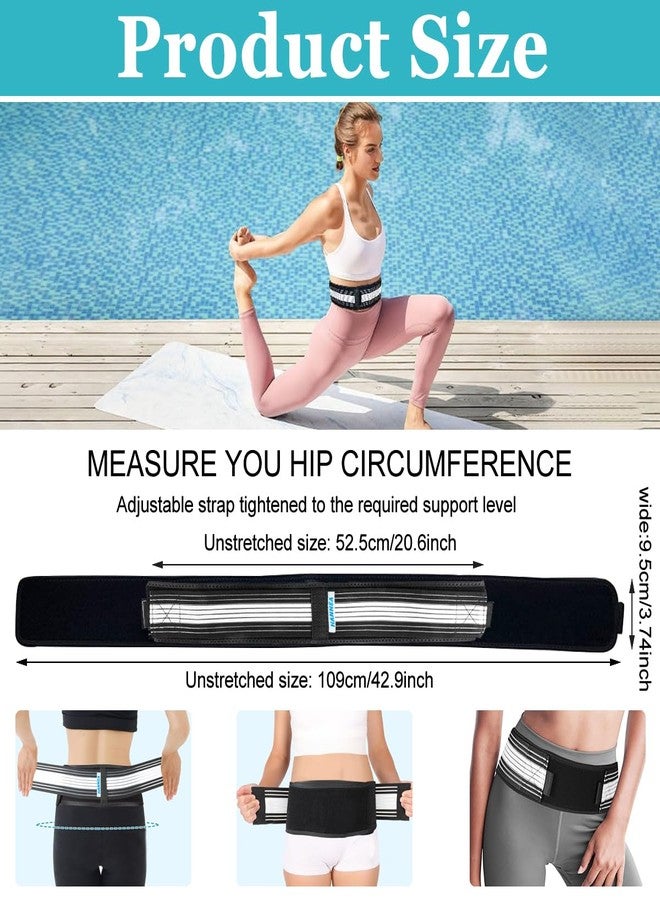 Hannea® Sciatica Pain Relief Belt - Adjustable Lower Back Pain Belt for Women SI Joint Hip Belt, Hip Braces for Hip Pain Relief - Pelvic Support Belt - Trochanter Belt Sacroiliac Belt (M109*9) - Image 2