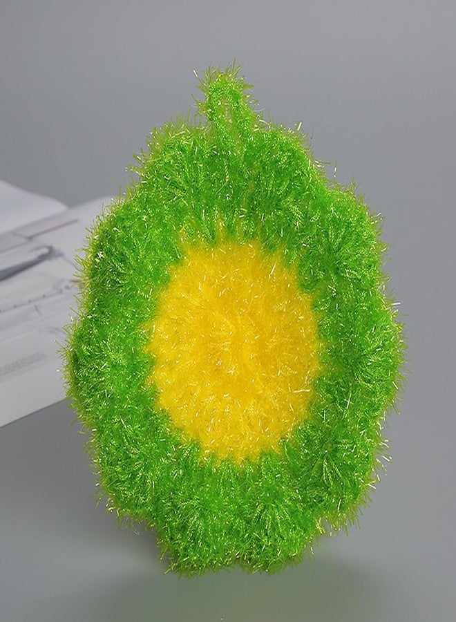 KALLORY 3pcs Flower Shaped Dish Towel Plate Washing Sponge Bathroom Cleaning Sponge Dishwashing Scouring Pad Kitchen Scrubbers Kitchen Hand Towels Pot Flour Bag Polyester Yarn Korean(Random Color) - Image 3