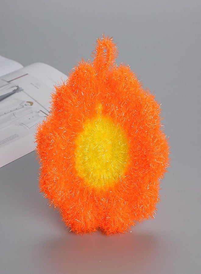 KALLORY 3pcs Flower Shaped Dish Towel Plate Washing Sponge Bathroom Cleaning Sponge Dishwashing Scouring Pad Kitchen Scrubbers Kitchen Hand Towels Pot Flour Bag Polyester Yarn Korean(Random Color) - Image 2