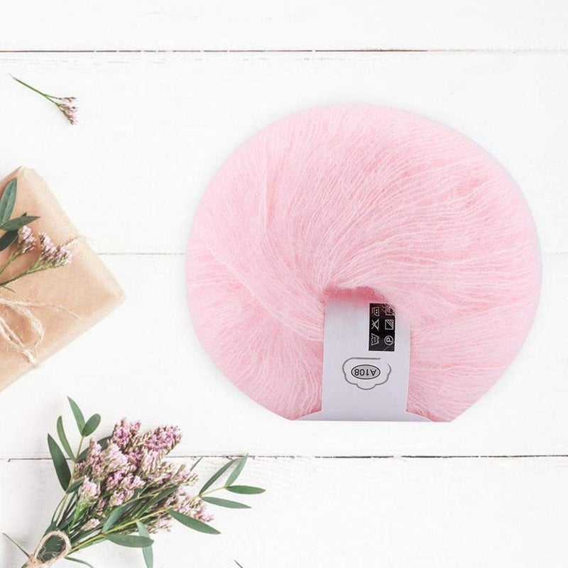 comfrt Wool Yarn, White Soft Angora Mohair Knitting Yarn for DIY Crocheting Shawl Scarf Socks Hats Sweater - Image 4