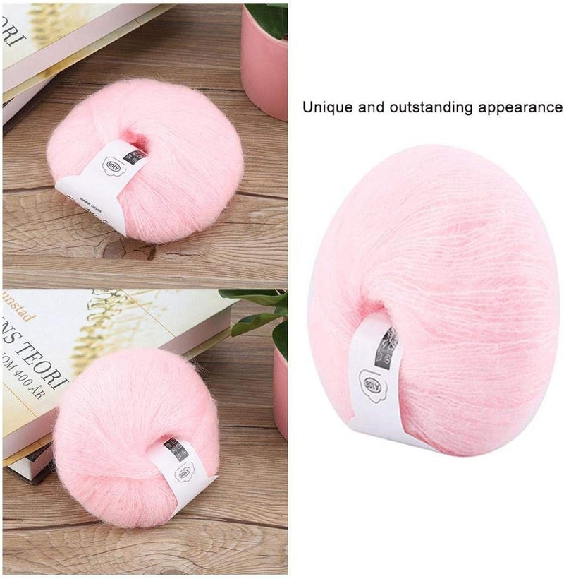 comfrt Wool Yarn, White Soft Angora Mohair Knitting Yarn for DIY Crocheting Shawl Scarf Socks Hats Sweater - Image 2