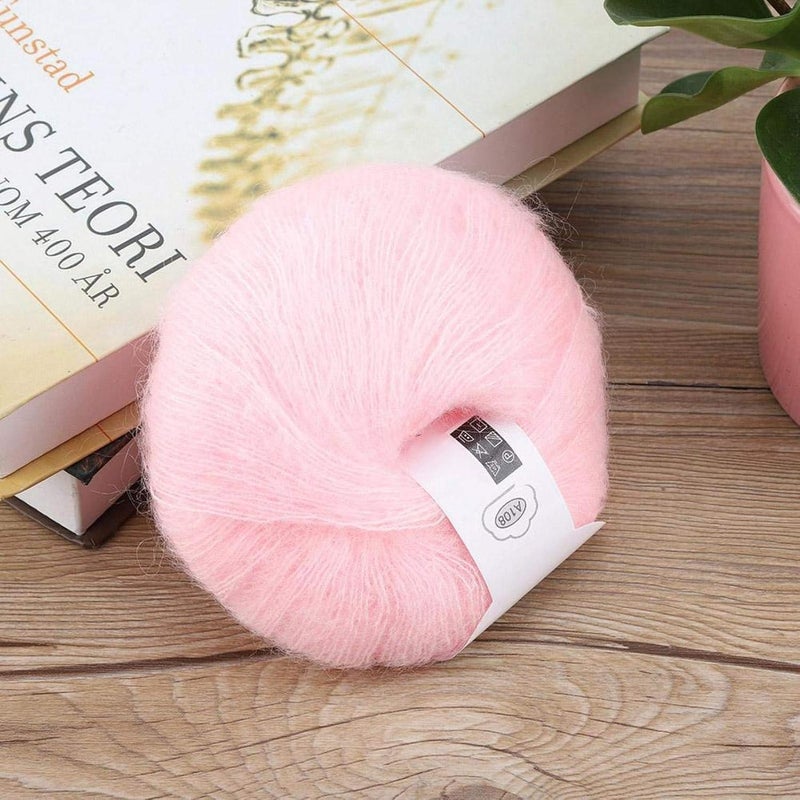 comfrt Wool Yarn, White Soft Angora Mohair Knitting Yarn for DIY Crocheting Shawl Scarf Socks Hats Sweater - Image 3