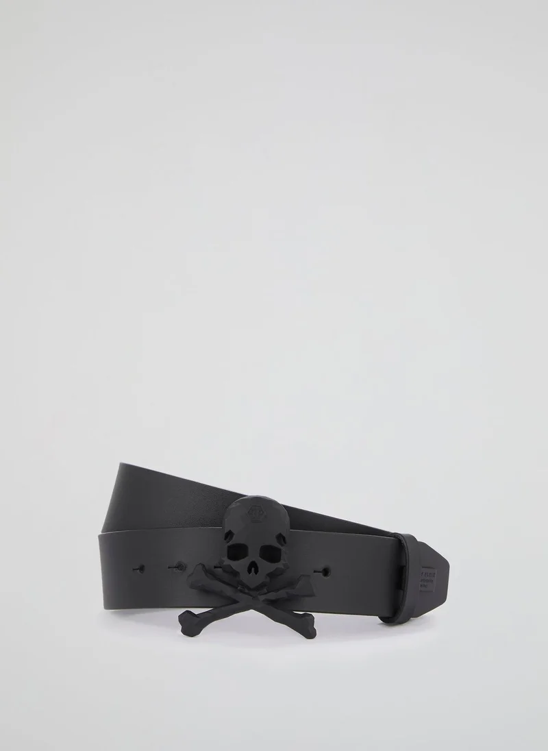 فيليب بلين Black Skull Buckle Belt
