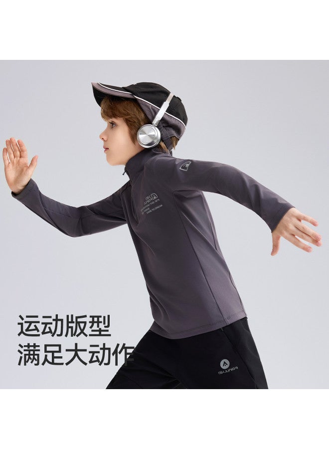 ASK JUNIOR Children's Long Sleeve T-shirt 2025 Autumn Mid-to-older Kids Half-zip Base Layer Shirt Boys - Image 5