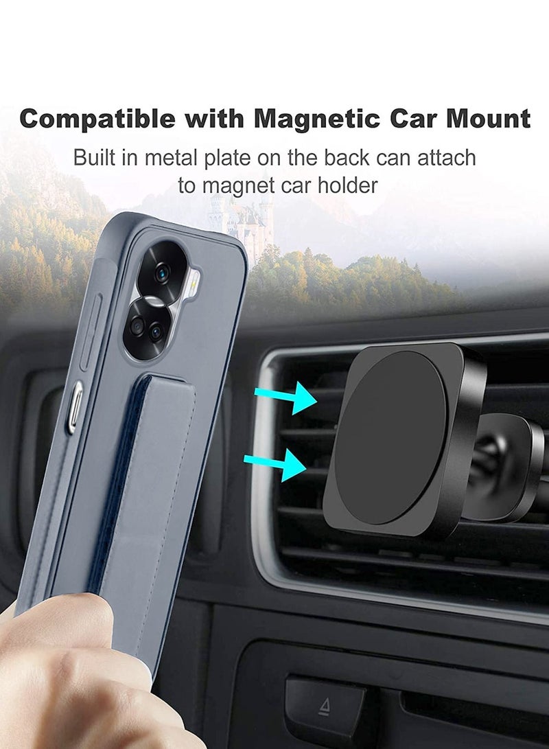 دبليو تيك قبضة يد بمسند مغناطيسي قابل للطي وحزام معصم وقبضة إصبع مع غطاء حماية مدمج لهاتف Honor 90 Lite 5G 2023 رمادي - Image 3