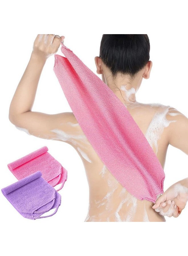 Prostuff.in® 1Pcs of Stretchable Exfoliating Back Scrubber with Handle Body Cleaning Safe Exfoliation Deep Cleans Extended Length Back Washers Scrubbers with Pull Strap for Women man - Image 1