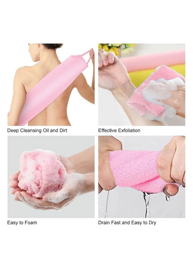 Prostuff.in® 1Pcs of Stretchable Exfoliating Back Scrubber with Handle Body Cleaning Safe Exfoliation Deep Cleans Extended Length Back Washers Scrubbers with Pull Strap for Women man - Image 3
