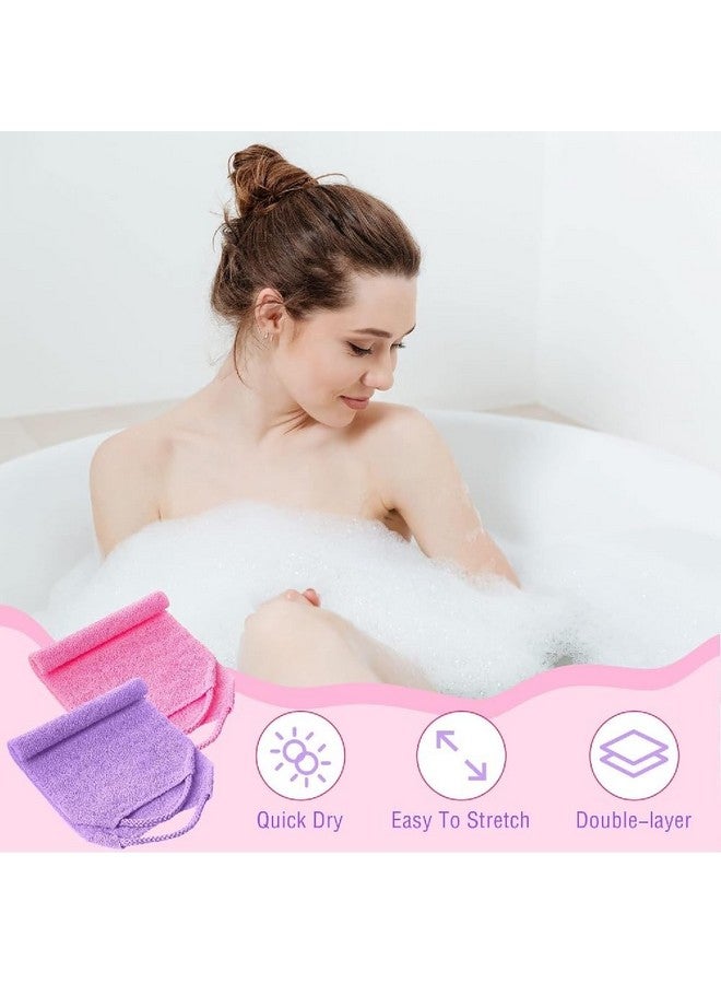 Prostuff.in® 1Pcs of Stretchable Exfoliating Back Scrubber with Handle Body Cleaning Safe Exfoliation Deep Cleans Extended Length Back Washers Scrubbers with Pull Strap for Women man - Image 2