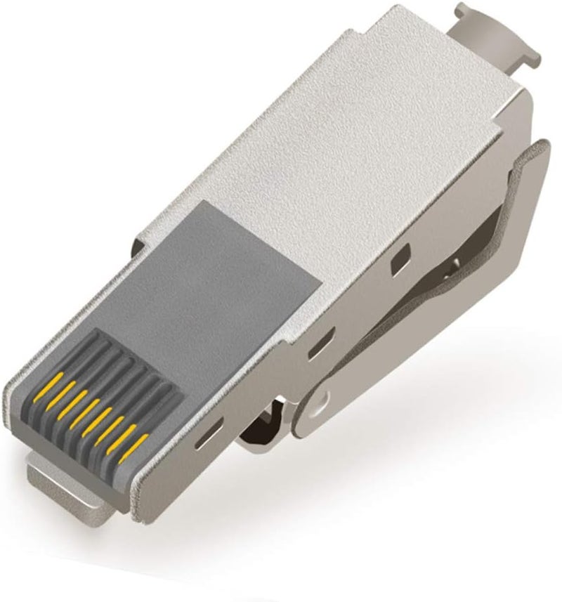 Greluma قطعتان موصل RJ45 Cat6 / 6A ميداني خالٍ من الأدوات، موصل وحدي Cat6A RJ45 محمي لكابل تركيب 23-26AWG - Image 4