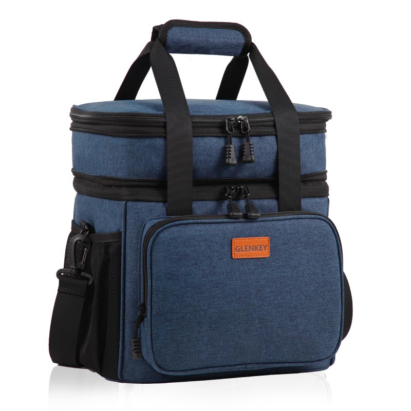 Expandable Large Lunch Box Insulated Heavy Duty Lunch Bag Waterproof Leakproof Durable Cooler Bag for Men Women Adults Work Construction Camping Trip 16L Blue GLENKEY