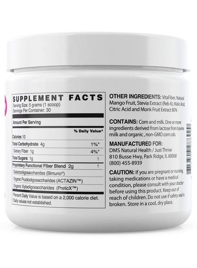 Just Thrive دعم الجهاز الهضمي والقلب والأوعية الدموية والمناعة من بريبيوتيك الدقيق 30 يومًا يدعم تنوع البروبيوتيك لصحة هضمية وأمعاء مثالية نباتي باليو وكيتو - Image 3