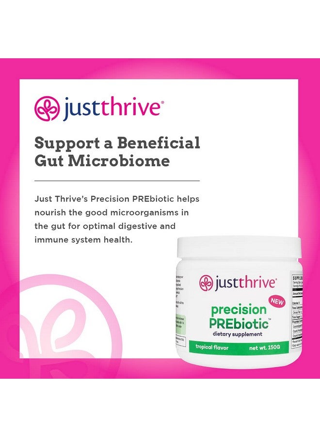 Just Thrive دعم الجهاز الهضمي والقلب والأوعية الدموية والمناعة من بريبيوتيك الدقيق 30 يومًا يدعم تنوع البروبيوتيك لصحة هضمية وأمعاء مثالية نباتي باليو وكيتو - Image 4