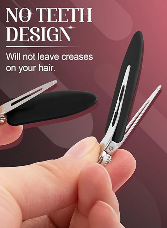 Happy D Care And Smile 25pcs Non-bend Hair Clips - No Frizz Hair Clips Duck Styling Bell Clip No Dent Crocodile Hair Barrettes For Hairstyle Salon Hairdresser Bangs Waves Woman Girl Makeup App (Black) - Image 3
