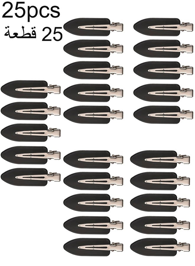 Happy D Care And Smile 25pcs Non-bend Hair Clips - No Frizz Hair Clips Duck Styling Bell Clip No Dent Crocodile Hair Barrettes For Hairstyle Salon Hairdresser Bangs Waves Woman Girl Makeup App (Black) - Image 1