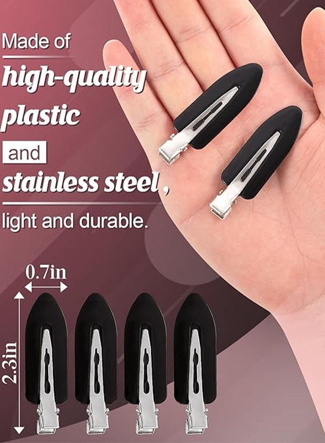 Happy D Care And Smile 25pcs Non-bend Hair Clips - No Frizz Hair Clips Duck Styling Bell Clip No Dent Crocodile Hair Barrettes For Hairstyle Salon Hairdresser Bangs Waves Woman Girl Makeup App (Black) - Image 5