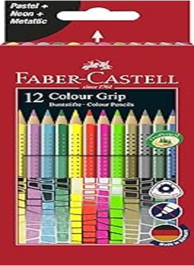FABER-CASTELL - Faber Castell 201569 Grip Color Pencil - 12 Pieces - Image 1