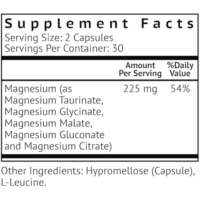 Biolor Magnesium Complex Supplement, Full Spectrum Magnesium Blend, Magnesium Glycinate with Malate, Citrate, Taurinate and Gluconate - High Absorption Magnesium Supplement, Magnesium Complex Capsules - Image 2