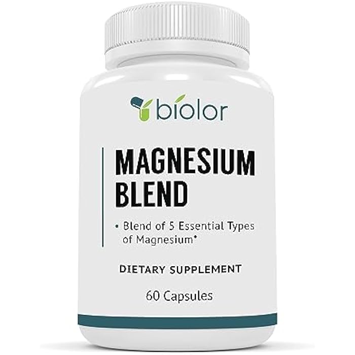 Biolor Magnesium Complex Supplement, Full Spectrum Magnesium Blend, Magnesium Glycinate with Malate, Citrate, Taurinate and Gluconate - High Absorption Magnesium Supplement, Magnesium Complex Capsules - Image 1