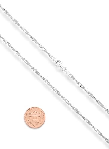 Miabella 925 Sterling Silver Italian 3mm Singapore Chain Necklace for Women Made in Italy Length 16 inches womens choker length - Image 3