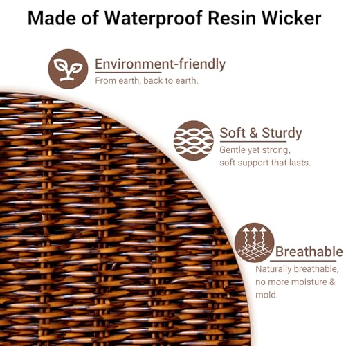 Stylave Pantry Organizers, Handwoven Large Wicker Baskets for Shelves, Labeled Storage Baskets for Organizing with Handles - Waterproof Plastic Storage Bins, Boho Decorative, 3Pack, Brown - Image 2