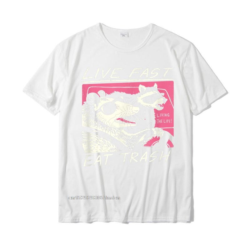 200g fabric European size cotton TFunny Shirts Men Cotton_Harajuku Mens Cloth White