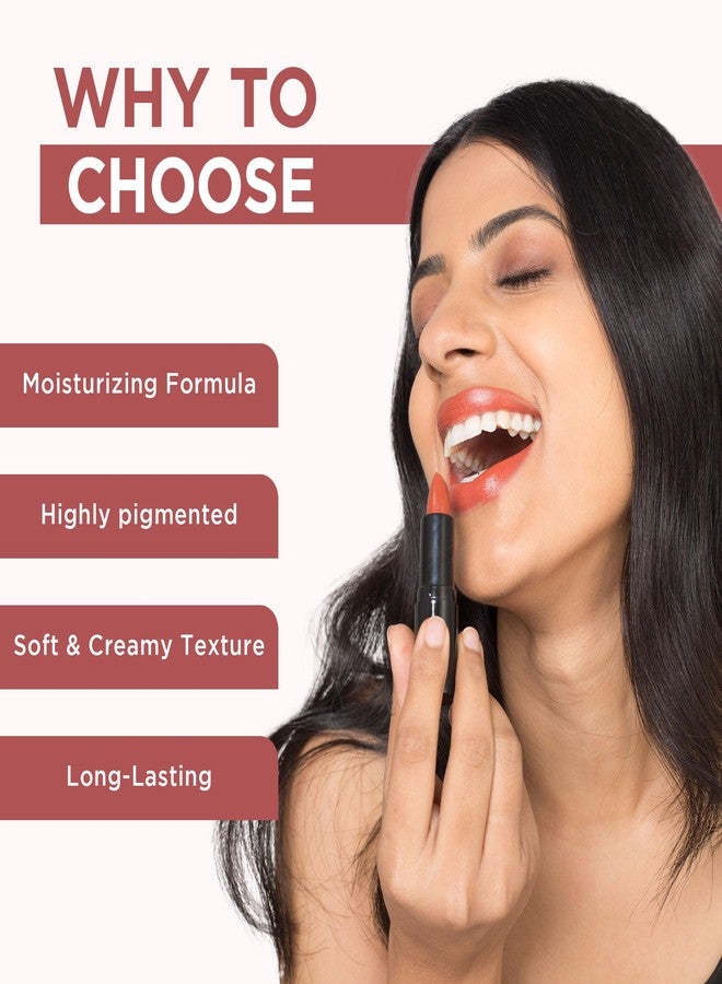 Orgatre MoodBliss Creamy Matte Long Lasting Bullet Lipstick for Women | Intense Colour, Keeps Lips Moisturised | Non-Drying | Highly Pigmented Non-Transfer Formula | Enriched with Almond Oil 3.2g - Image 2