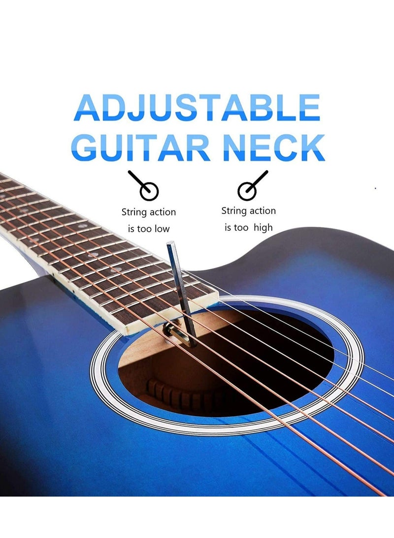 Mike Music 40 inch Acoustic Guitar Full Size Guitar All Wood Beginner Cutaway Guitars Starter Kit for Teens Adults with Free Thick Gig Bag, Strings, Capo, Picks-Glossy Blue Guitar - Image 4