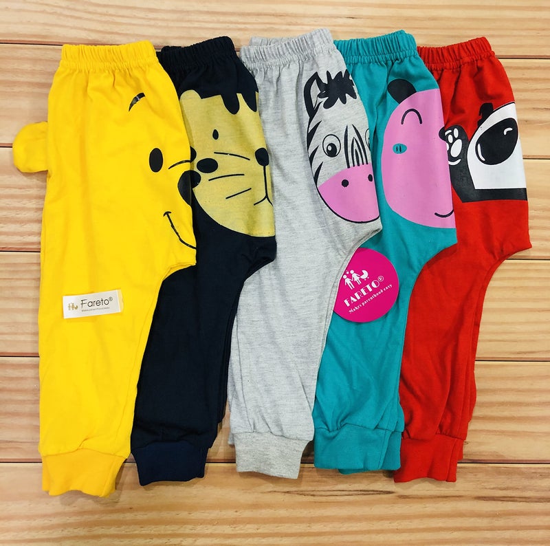 Fareto Baby Boy's & Baby Girl's Super Soft Pajamas | Pants (Pack of 5) - Image 3
