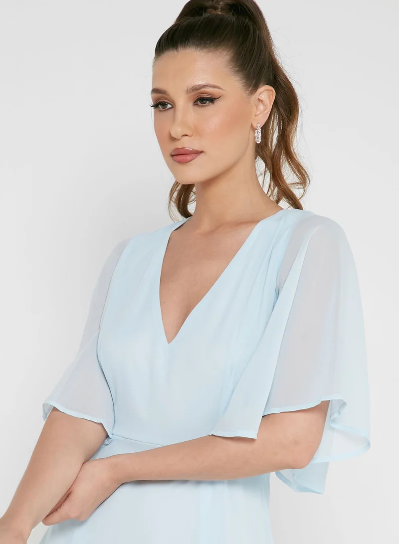 boohoo Angle Sleeve Skater Dress