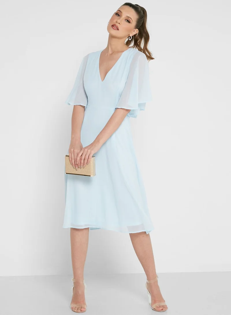 boohoo Angle Sleeve Skater Dress