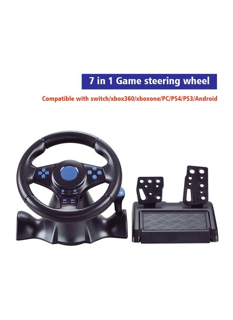 Racing Steering Wheel And Pedals, 7 In 1 180 Degrees Rotation PC Racing Wheel,Programable Dual Vibration USB Powered Racing Simulator Wheel, Enhances Your Racing Experience Compatible with Xbox one/360/PS4/PS2/PS3/PC