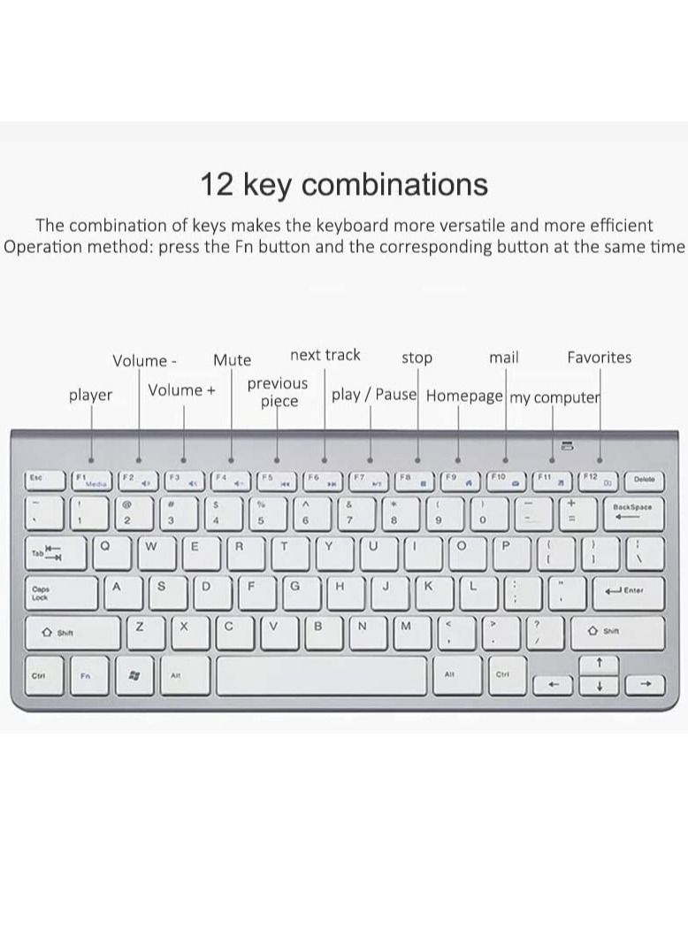 NTECH Wireless Keyboard And Mouse Combo Cordless USB Computer Keyboard And Mouse Set Ergonomic Silent Compact Slim For Windows Laptop Apple iMac Desktop PC - Image 2
