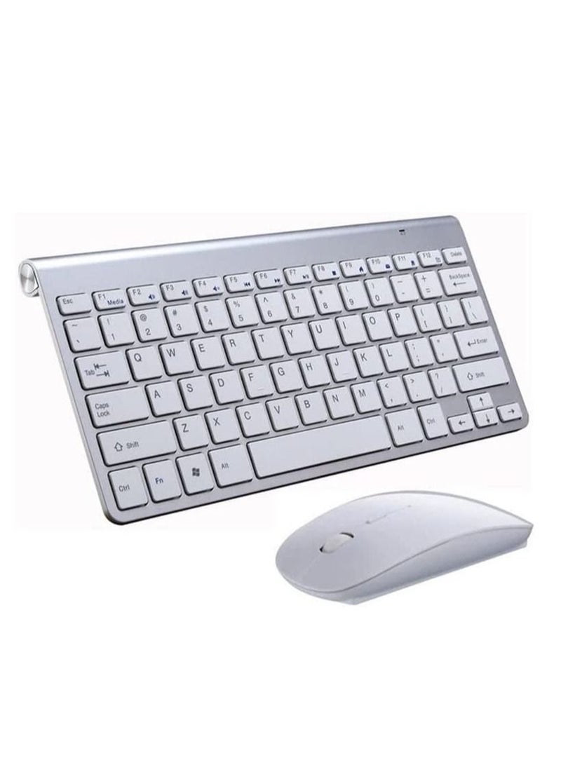 NTECH Wireless Keyboard And Mouse Combo Cordless USB Computer Keyboard And Mouse Set Ergonomic Silent Compact Slim For Windows Laptop Apple iMac Desktop PC - Image 1