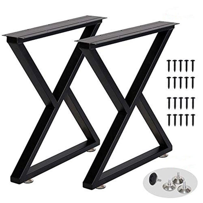 Ventuos Metal Table Legs 28 Inch Desk Legs Heavy Duty Industrial Dining Table Legs Z Shape Coffee Table Legs DIY Iron Bench LegsFurniture Legs Z Shape2824 - Image 1