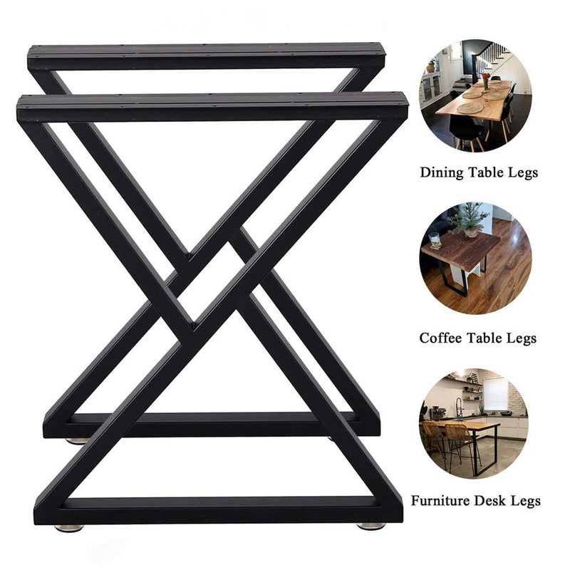Ventuos Metal Table Legs 28 Inch Desk Legs Heavy Duty Industrial Dining Table Legs Z Shape Coffee Table Legs DIY Iron Bench LegsFurniture Legs Z Shape2824 - Image 5
