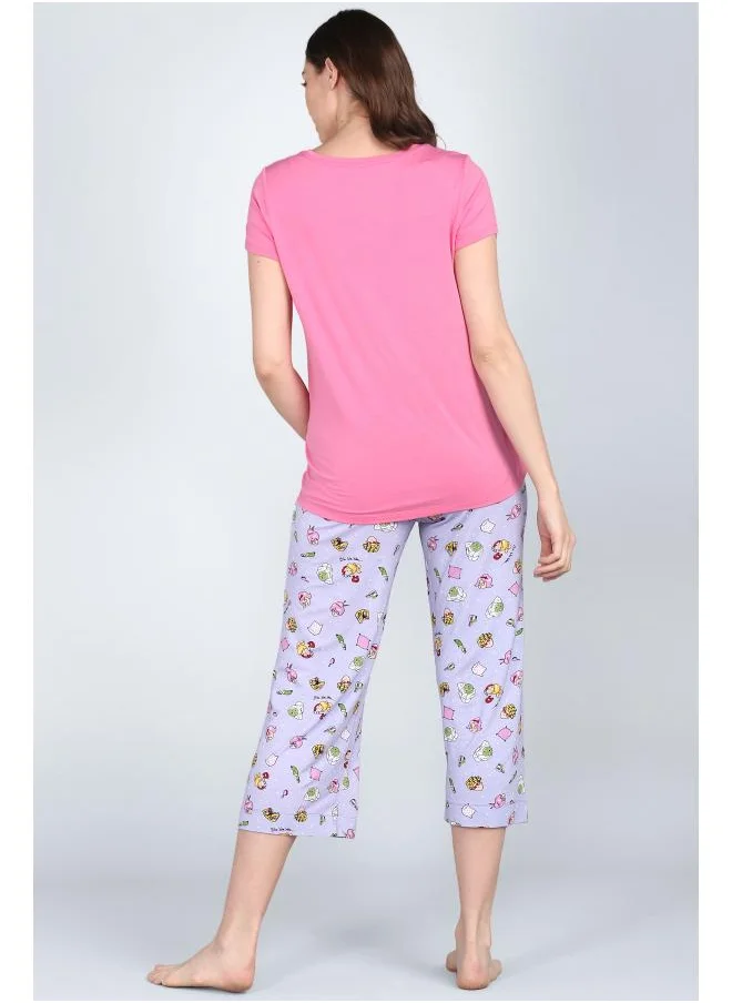 NeceSera Hearty Pink Capri Set