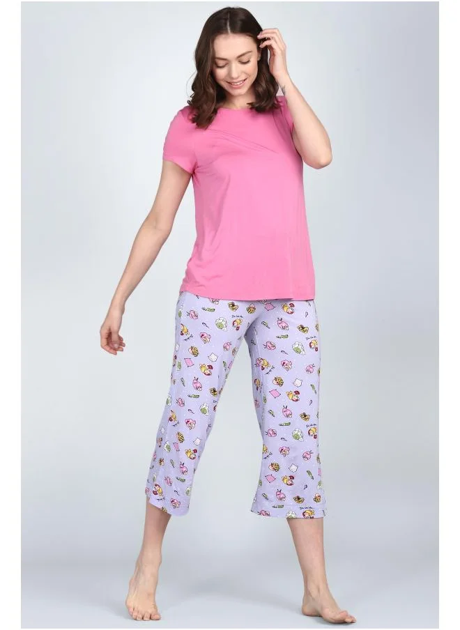 NeceSera Hearty Pink Capri Set
