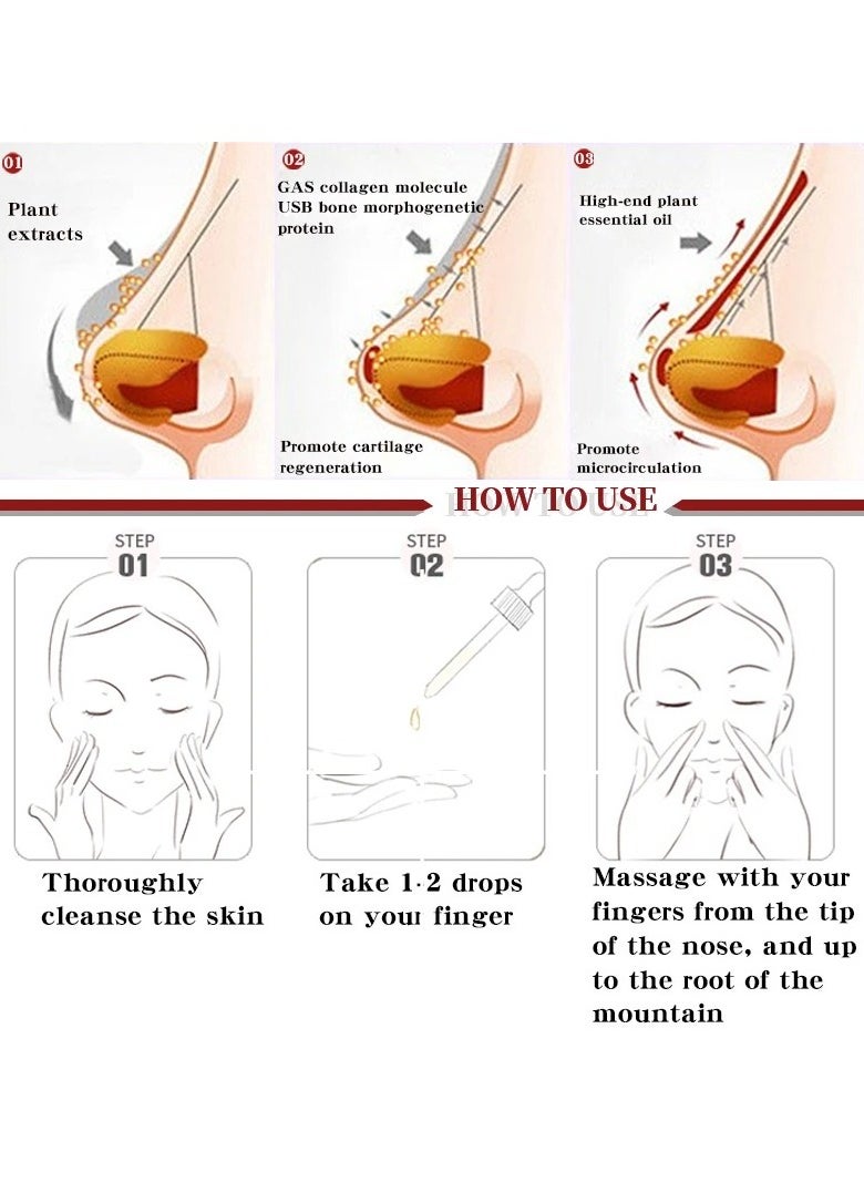 AS SEEN ON TV - Nose Essential Oil, Nasal Bone Remodeling Massage Essence, Heightening Straightening Nose Essential Oil, Nose Firming And Lifting Serum, 30ml - Image 1
