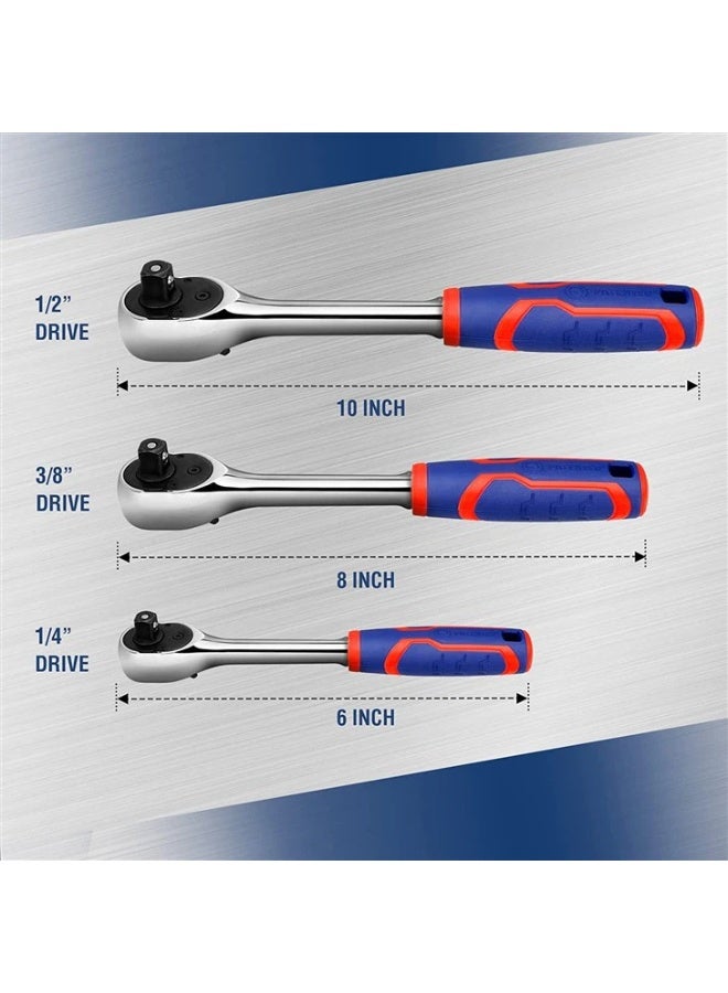 ووركبرو مقبض WORKPRO سريع الفك بسقاطة مقاس 1/2 بوصة، 72 سنًا - Image 1