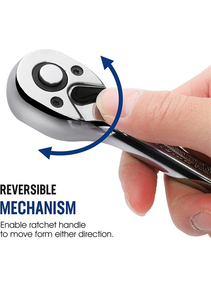 ووركبرو مقبض WORKPRO سريع الفك بسقاطة مقاس 1/2 بوصة، 72 سنًا - Image 3